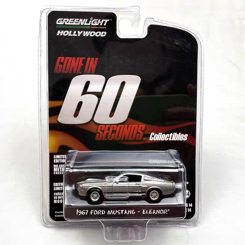 绿光1:64GreenLight1967福特野马CustomFord Mustang银色限定车模