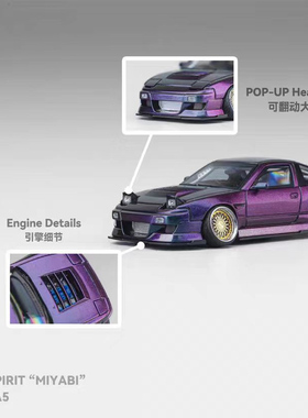 MicroTurbo-MT-2025GMHS展会版180SX Spirit玲变色龙汽车模型1:64