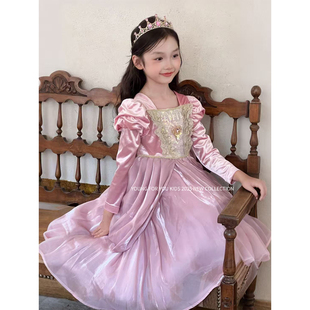 YFY秋冬女童爱丽儿公主美人鱼宫廷风复古连衣裙公主裙生日礼服