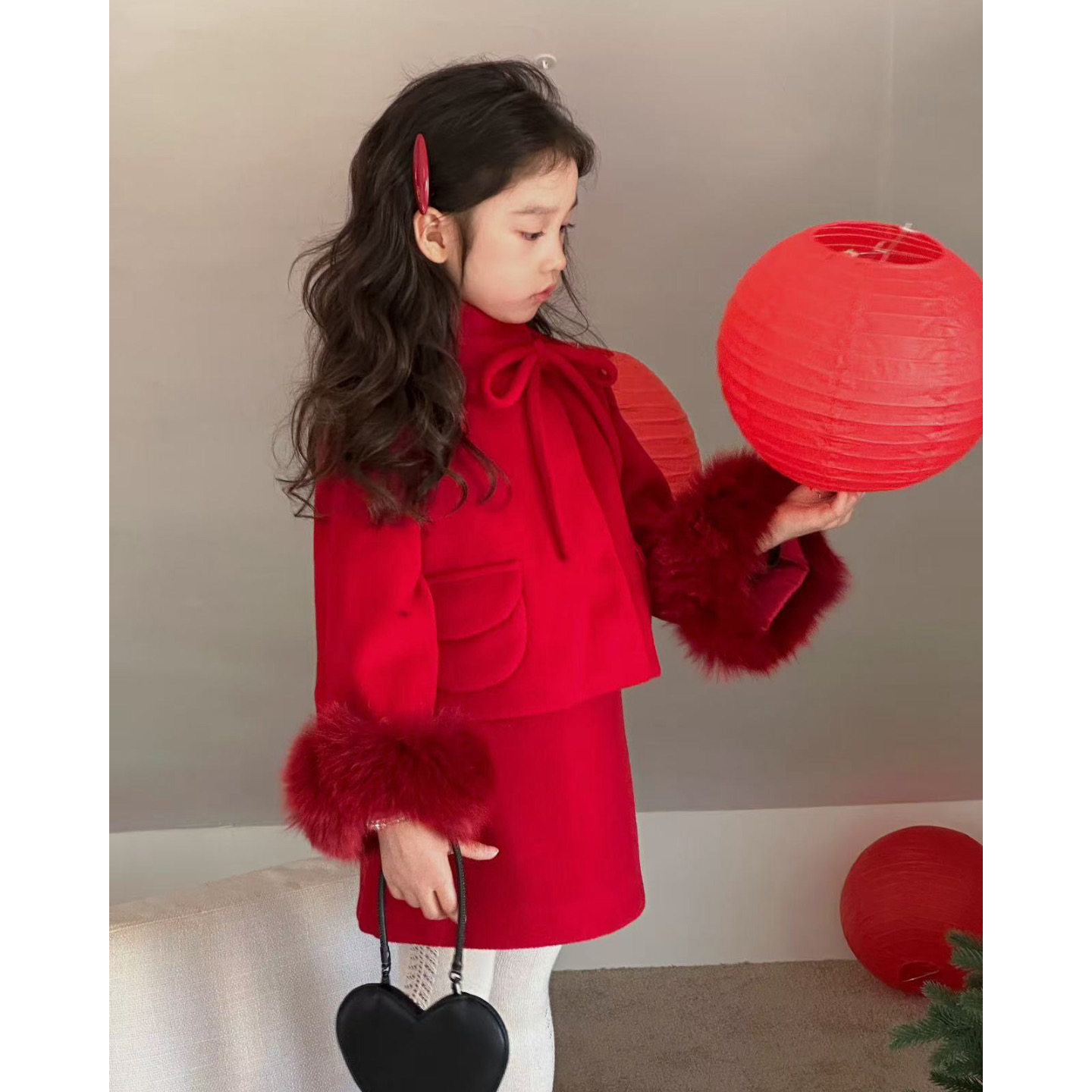 YFY女童冬季新款红色高级圣诞新年蝴蝶结羊毛套装背心裙外套毛呢,童装/婴儿装/亲子装,连衣裙,淘宝优惠券,粉丝福利购,淘宝优惠卷