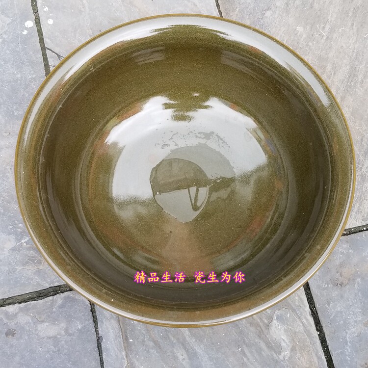 景德镇陶瓷器茶叶末釉艺术大碗乌龟金鱼缸睡莲碗莲荷花盆养鱼浅缸