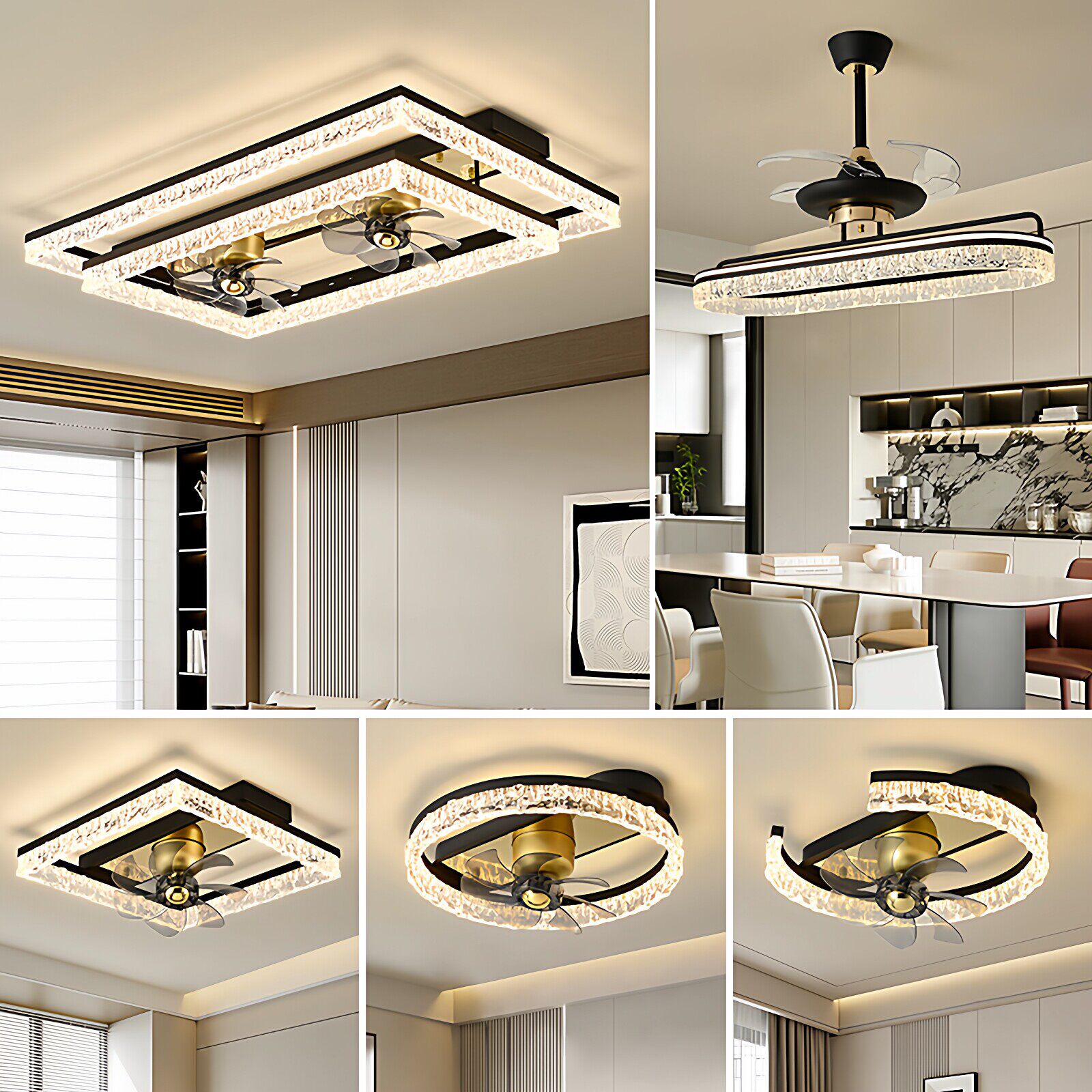 风扇灯2026新款客厅主灯意式轻奢一体吊扇灯餐厅卧室房间吸顶灯具