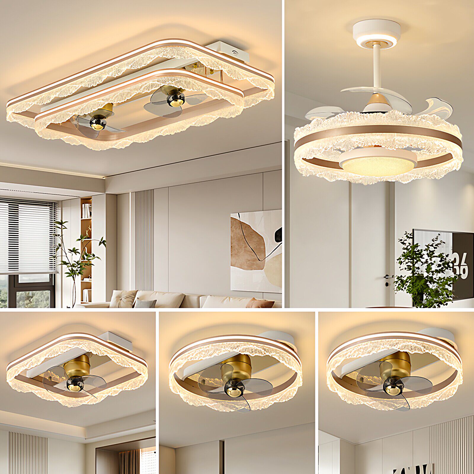 2026新款客厅风扇灯大厅主灯意式轻奢一体吊扇灯餐厅卧室吸顶灯具