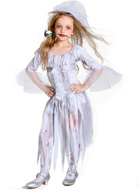 万圣节服饰束腰灰色个性血迹新娘亚马逊货源派对聚会cosplay丧尸