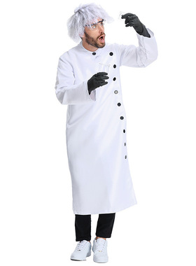 万圣节疯狂实验室cosplay服成男科学家白色长袍亚马逊出口货源
