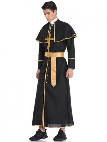 M-XL костюм священника на Хэллоуин, древнегреческий и римский маскарадный миссионерский халат, мужской костюм для выступлений