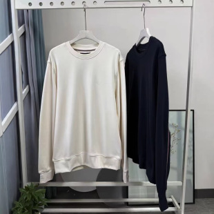 男 棉珠地双面布休闲通勤拼色织带圆领卫衣 刚需b备推荐 青春感新款