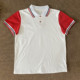 polo领可来图定制 红色拼白色纯棉短袖 中小学生校服夏季 男女短袖