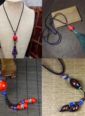 新年喜庆中国红长项链