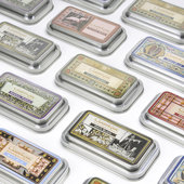 日本进口月猫印台复古铁盒印泥印章CQ12色剪贴手帐复古细节印台