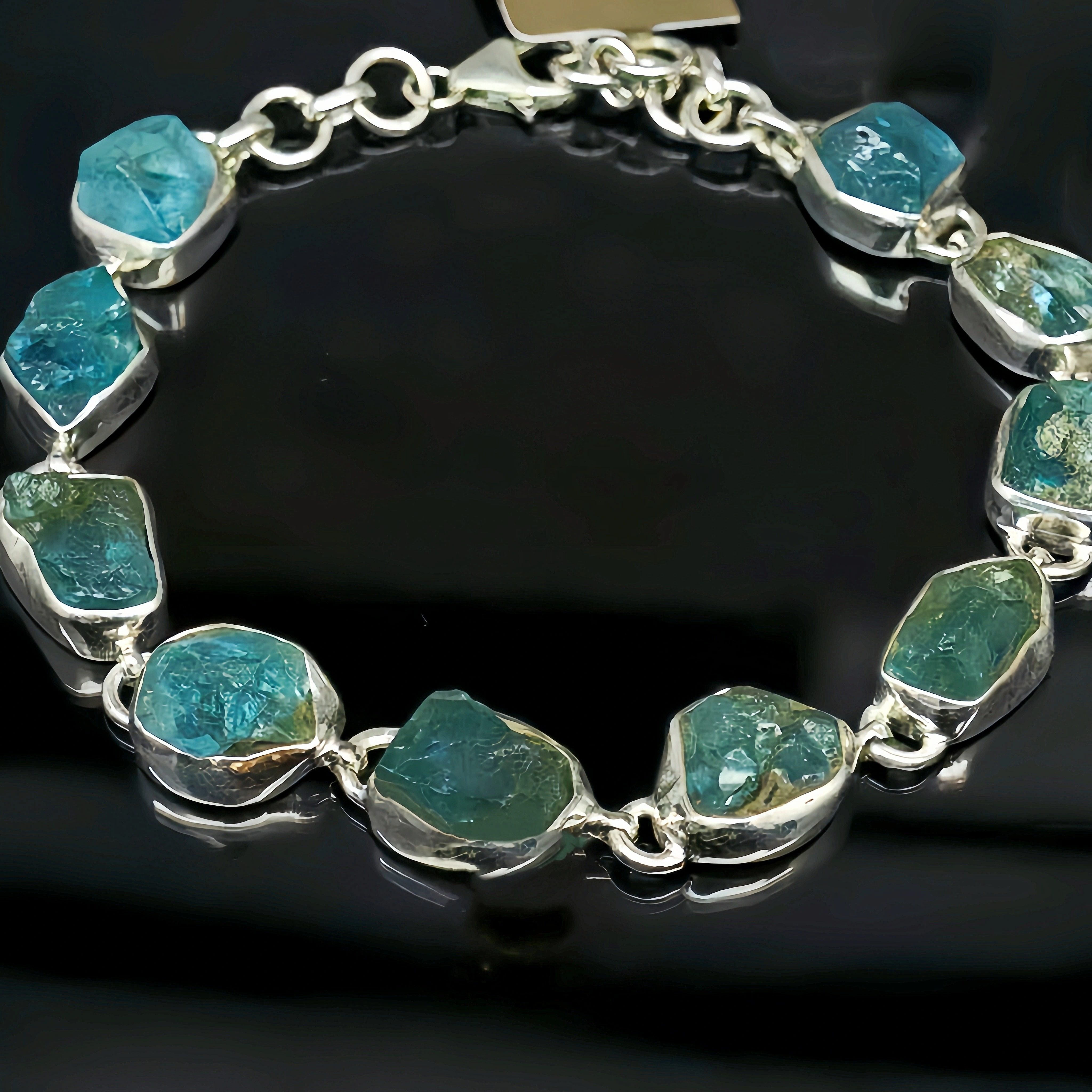 小众高级原石细条手链s925纯银手工镶嵌橄榄石碧玺小众设计女