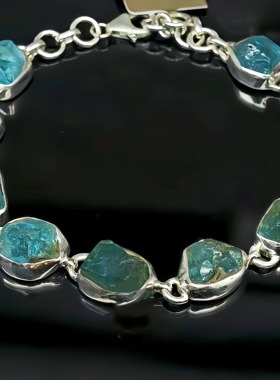 小众高级原石细条手链s925纯银手工镶嵌橄榄石碧玺小众设计女