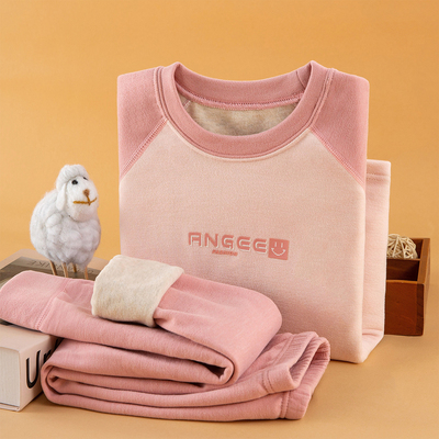 蚕丝羊绒儿童保暖内衣套装睡衣