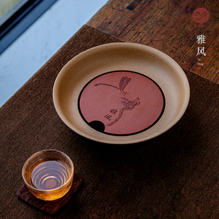 紫砂壶承干泡台手工养壶托盘茶道具零配件精品干泡茶盘壶垫 宏中