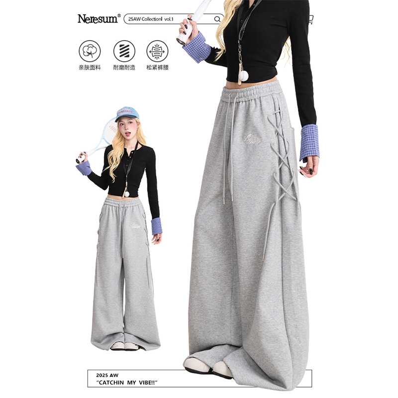 NERESUM美式绑带设计感卫裤