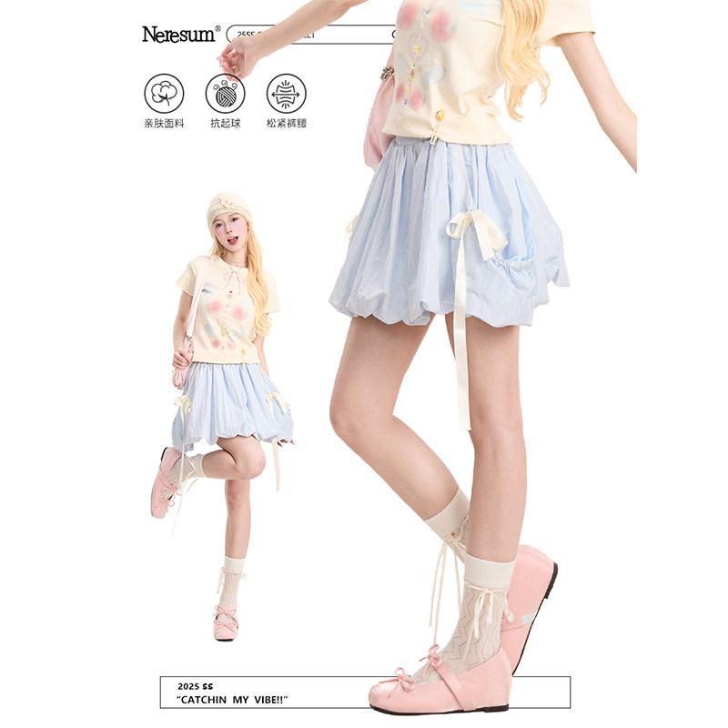 NERESUM蝴蝶结飘带蓬蓬蛋糕裙