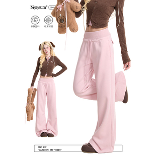 Lu系百搭显瘦休闲裤 直筒小个子运动裤 女秋冬简约窄版 NERESUM卫裤