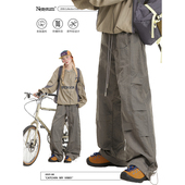 阔腿褶皱伞兵工装 子休闲长裤 裤 宽松户外运动裤 女新款 NERESUM美式