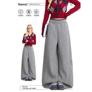百搭阔腿休闲裤 NERESUM秋冬复古卫裤 直筒运动裤 简约美式 女新款