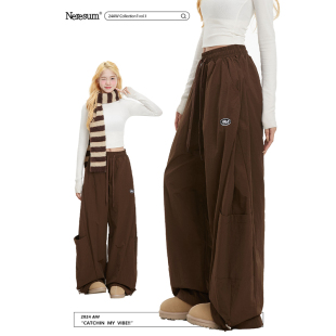 裤 NERESUM复古大口袋街头弯刀裤 阔腿工装 子美式 女户外宽松保暖裤