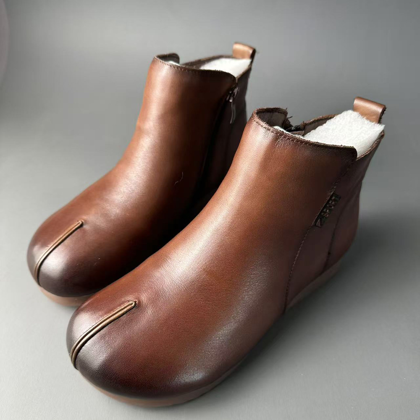 英伦风真皮切尔西靴女冬季加绒保暖短靴圆头低跟舒适女靴侧拉链,女鞋,切尔西靴,淘宝优惠券,粉丝福利购,淘宝优惠卷