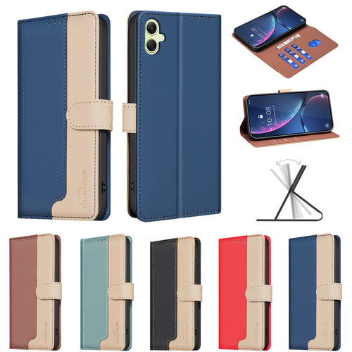 适用于三星Galaxy A10 M10 A20 A30 A20E A40 A50S A70 A30S纯色花色防摔插卡钱包支架电话手机壳皮套