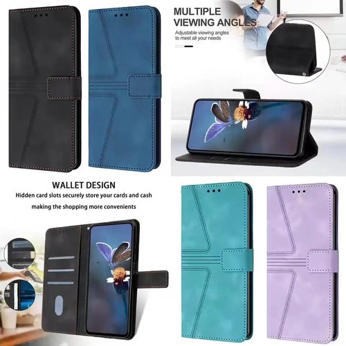 适用于三星Galaxy A10 M10 A20 A30 A20E A40 A50S A70 A30S纯色花色防摔插卡钱包支架电话手机壳皮套