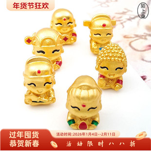 古法沙金佛系弥勒佛如来观音隔珠散珠DIY编织手链珠串转运珠配饰