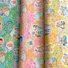 25cm日本进口纯棉60支yukiemon松浦野外派对连衣裙拼娃衣服装布料