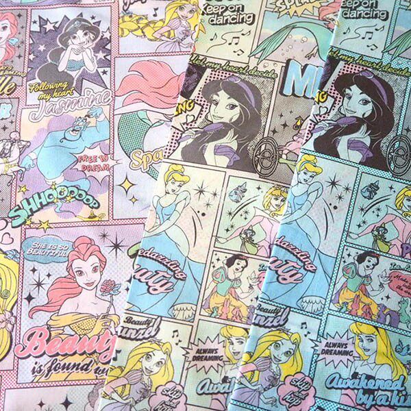 日本进口卡通角色迪士尼白雪公主小矮人入学用品diy纯棉布料现货