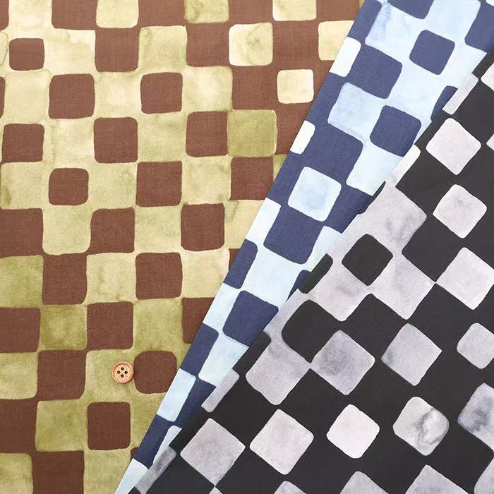 50cm日本进口纯棉60支格子和风拼布艺手工印花105cm宽面料