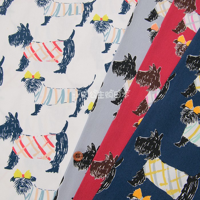 日本进口时尚狗狗纯棉布料服装连衣裙宠物垫子手提包DIY面料现货