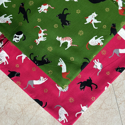 50cm日本进口纯棉和风烫金quilt gate百花缭乱猫咪服装连衣裙面料