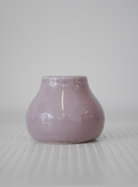 北欧 丹麦产 Kahler 纯色釉 手工陶瓷 中古 艺术粉色小瓶