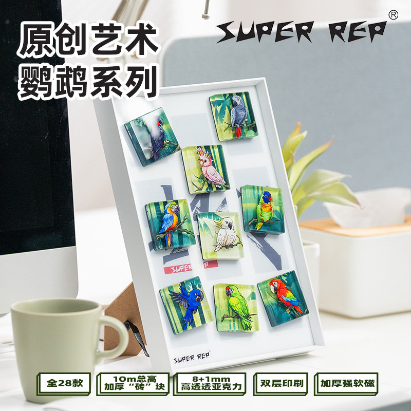 鹦鹉系列创意钥匙扣冰箱贴鸟挂件图片