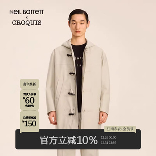 速写秋冬新款 Barrett联名 休闲宽松连帽风衣牛角扣潮外套 Neil