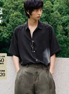速写男装2026夏新品短袖衬衣H型