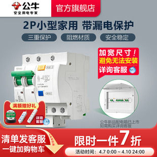公牛旗舰漏电保护器2P小型断路器空气家用空开电闸开关25A32A63A