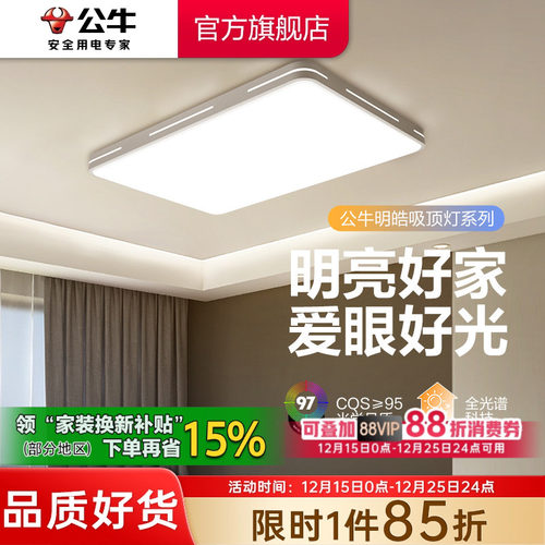 公牛客厅吸顶灯简约长方形灯具