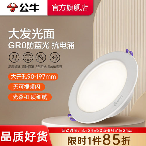 公牛铁大功率店铺商用ip20筒灯