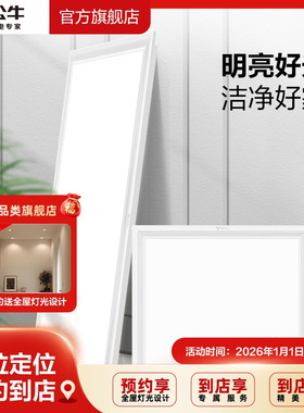 【门店同款】公牛吊灯ed灯嵌入式30X30浴室天花平板灯厨卫吸顶灯