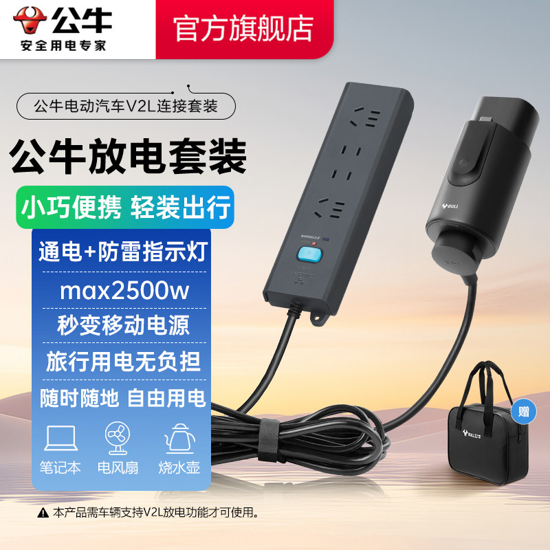 公牛放电枪新能源汽车户外放电插座设备插排防雷适用于比亚迪埃安 - 实物图
