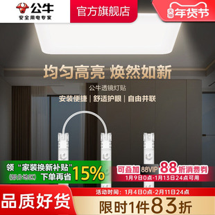 公牛LED吸顶灯替换灯芯客厅卧室方形大灯磁吸灯贴条形灯珠灯盘