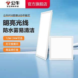 厨房吸顶灯300x600浴室卫生间扣板平板灯 公牛集成吊顶led灯嵌入式