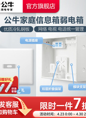 公牛多媒体弱电箱集线箱信息箱家用配电柜漏保暗装家庭光纤箱模块