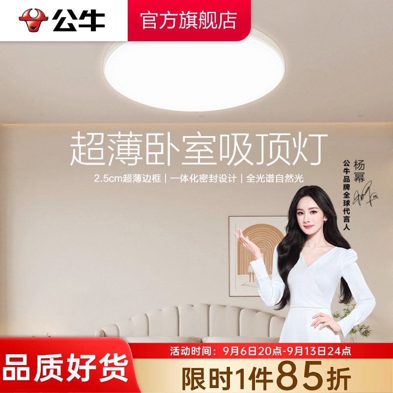公牛护眼超薄卧室灯圆形图片