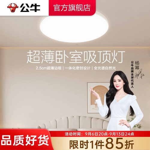 公牛护眼超薄卧室灯圆形