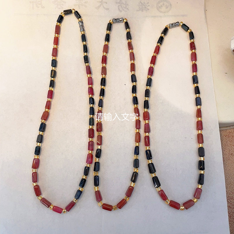 新品天然红蓝宝石搭配项链女款定制戒面吊坠戒指耳钉时尚精致优雅