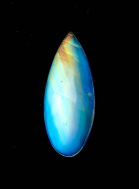 印度料蓝彩光月光石吊坠水滴形