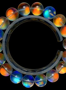 女月光石手链手串幻彩马岛料